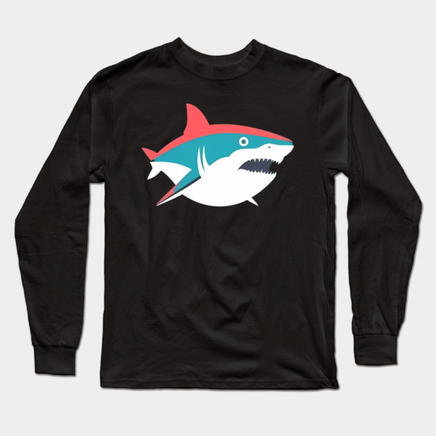 Minimal Shark, Love Sharks Long Sleeve T-Shirt by logiamerch