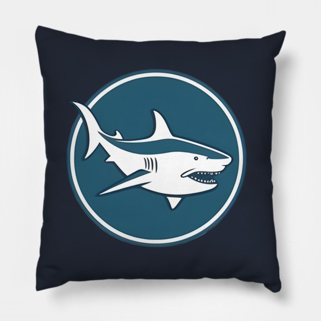 Minimal Shark, Love Sharks Pillow by logiamerch