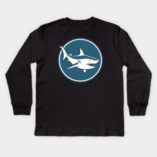 Minimal Shark, Love Sharks Kids Long Sleeve T-Shirt