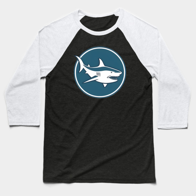 Minimal Shark, Love Sharks Baseball T-Shirt by logiamerch