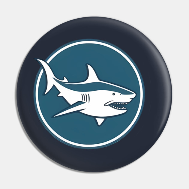 Minimal Shark, Love Sharks Pin by logiamerch