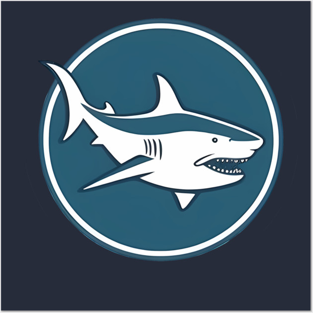 Minimal Shark, Love Sharks Wall Art by logiamerch