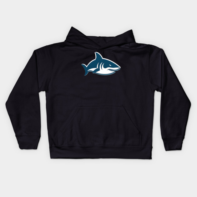 Minimal Shark, Love Sharks Kids Hoodie by logiamerch