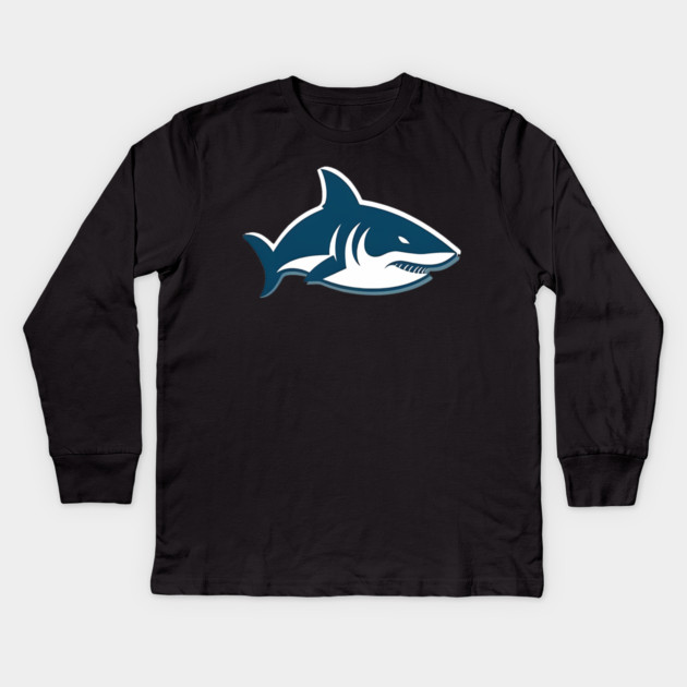Minimal Shark, Love Sharks Kids Long Sleeve T-Shirt by logiamerch