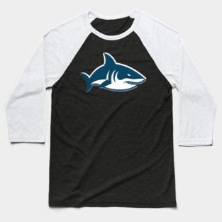 Minimal Shark, Love Sharks Baseball T-Shirt