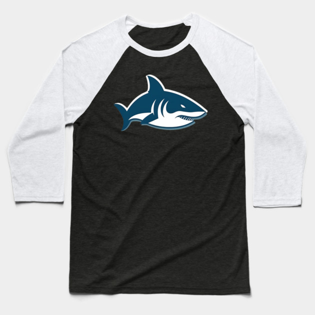 Minimal Shark, Love Sharks Baseball T-Shirt by logiamerch