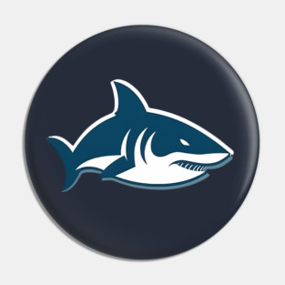Minimal Shark, Love Sharks Pin