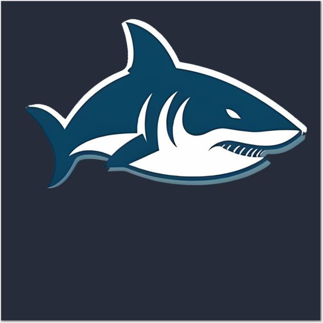 Minimal Shark, Love Sharks Wall Art by logiamerch