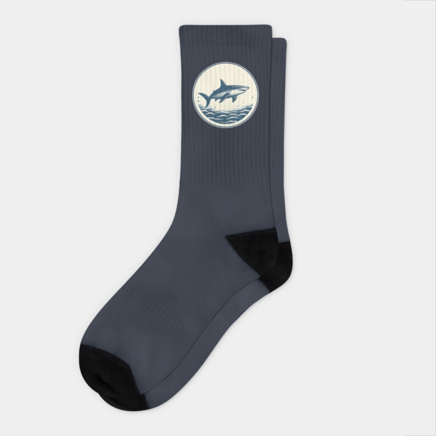 Shark Illustration, Love Sharks Socks by logiamerch