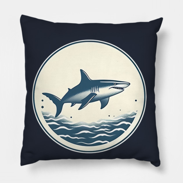 Shark Illustration, Love Sharks Pillow by logiamerch