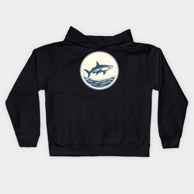 Shark Illustration, Love Sharks Kids Hoodie by logiamerch