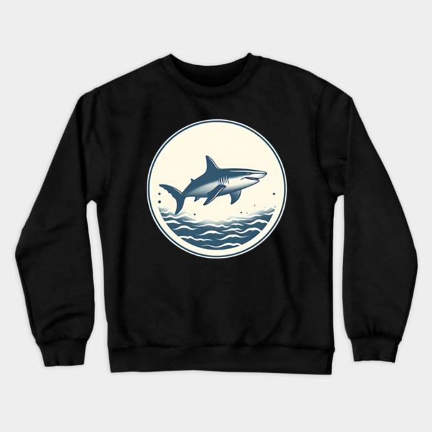 Shark Illustration, Love Sharks Crewneck Sweatshirt by logiamerch