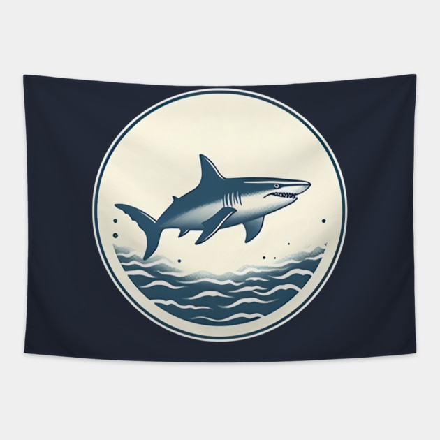 Shark Illustration, Love Sharks Tapestry by logiamerch