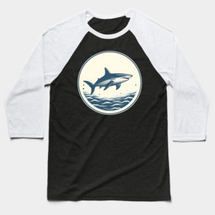 Shark Illustration, Love Sharks Baseball T-Shirt