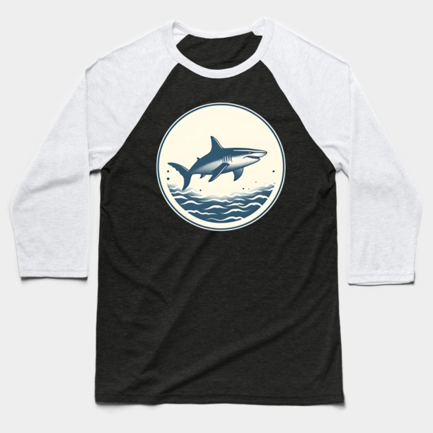 Shark Illustration, Love Sharks Baseball T-Shirt by logiamerch
