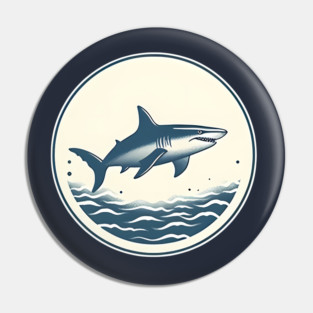 Shark Illustration, Love Sharks Pin