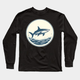 Shark Illustration, Love Sharks Long Sleeve T-Shirt