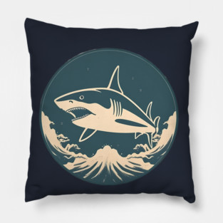Shark Illustration, Love Sharks Pillow
