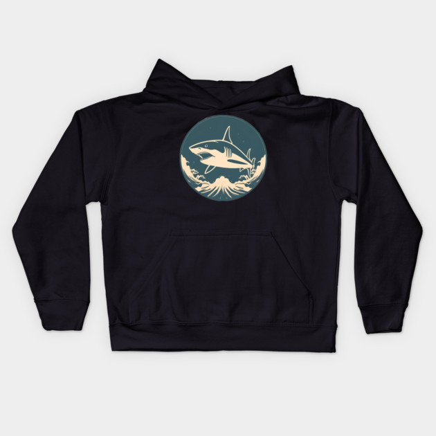 Shark Illustration, Love Sharks Kids Hoodie by logiamerch
