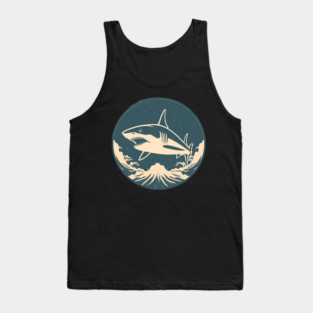 Shark Illustration, Love Sharks Tank Top