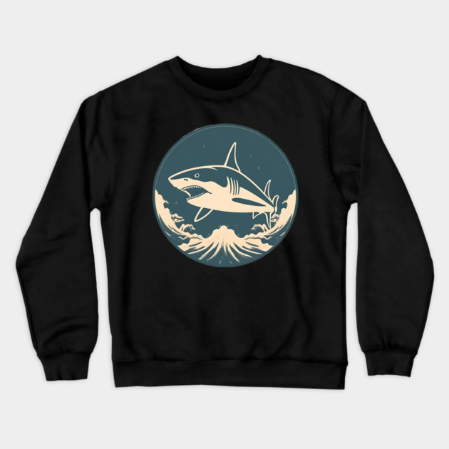 Shark Illustration, Love Sharks Crewneck Sweatshirt by logiamerch