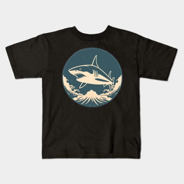 Shark Illustration, Love Sharks Kids T-Shirt by logiamerch