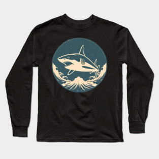 Shark Illustration, Love Sharks Long Sleeve T-Shirt