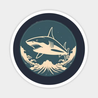 Shark Illustration, Love Sharks Magnet