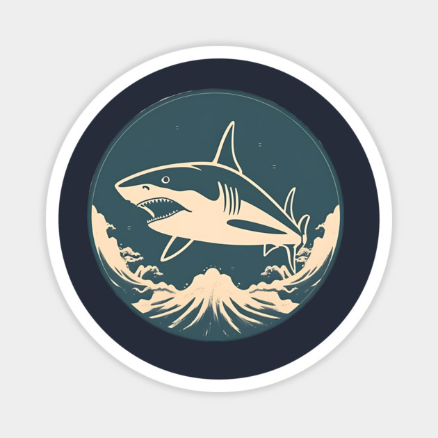 Shark Illustration, Love Sharks Magnet by logiamerch