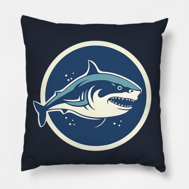 Shark Illustration, Love Sharks Pillow by logiamerch