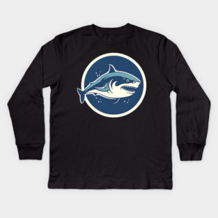 Shark Illustration, Love Sharks Kids Long Sleeve T-Shirt