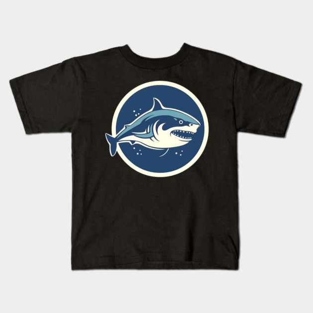 Shark Illustration, Love Sharks Kids T-Shirt by logiamerch