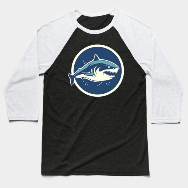 Shark Illustration, Love Sharks Baseball T-Shirt by logiamerch