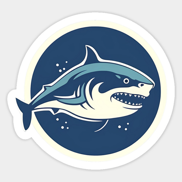 Shark Illustration, Love Sharks Sticker by logiamerch