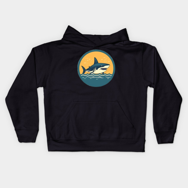 Shark Illustration, Love Sharks Kids Hoodie by logiamerch