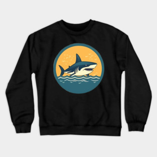 Shark Illustration, Love Sharks Crewneck Sweatshirt