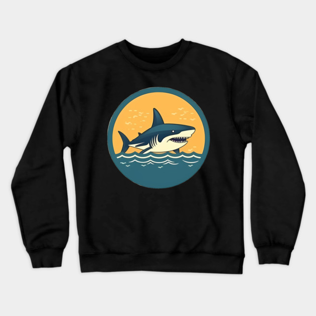 Shark Illustration, Love Sharks Crewneck Sweatshirt by logiamerch