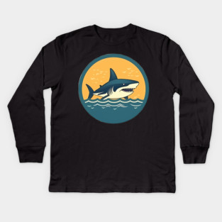 Shark Illustration, Love Sharks Kids Long Sleeve T-Shirt