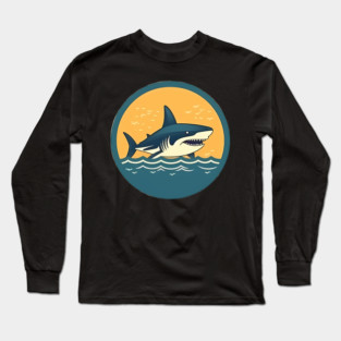 Shark Illustration, Love Sharks Long Sleeve T-Shirt