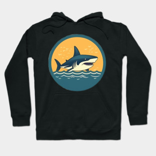Shark Illustration, Love Sharks Hoodie