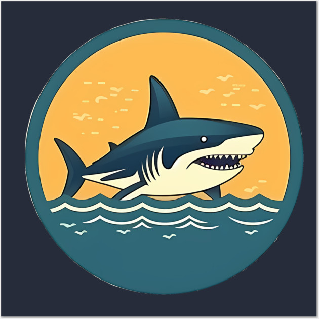 Shark Illustration, Love Sharks Wall Art by logiamerch