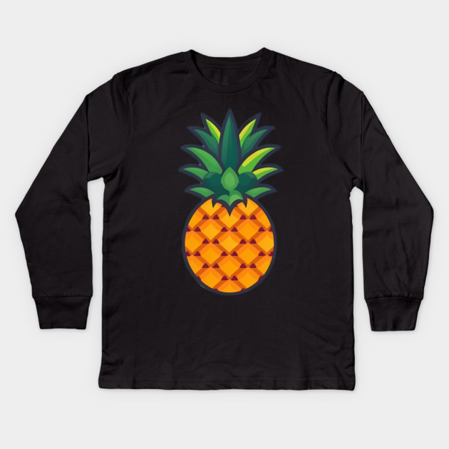 Simple Pineapple, Love Fruits Kids Long Sleeve T-Shirt by logiamerch