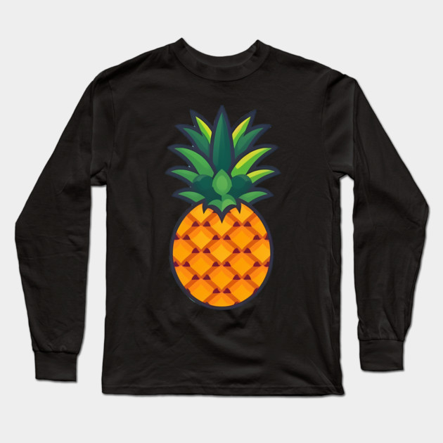 Simple Pineapple, Love Fruits Long Sleeve T-Shirt by logiamerch