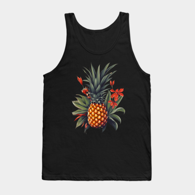 Simple Tropical Pineapple, Love Fruits Tank Top by logiamerch