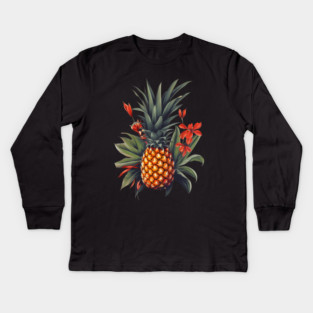 Simple Tropical Pineapple, Love Fruits Kids Long Sleeve T-Shirt