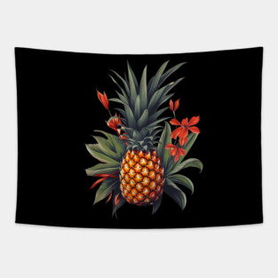 Simple Tropical Pineapple, Love Fruits Tapestry
