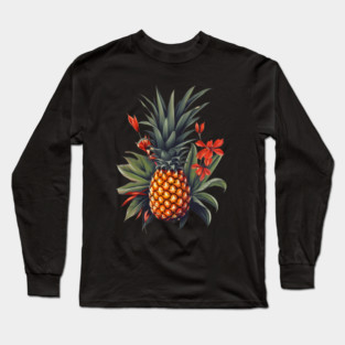 Simple Tropical Pineapple, Love Fruits Long Sleeve T-Shirt