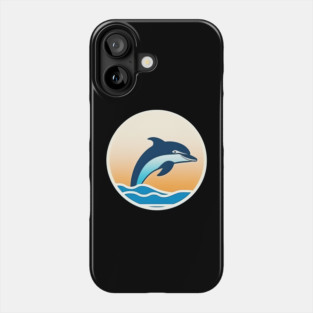 Minimal Dolphin Art, Love Dolphins Phone Case