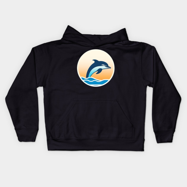 Minimal Dolphin Art, Love Dolphins Kids Hoodie by logiamerch