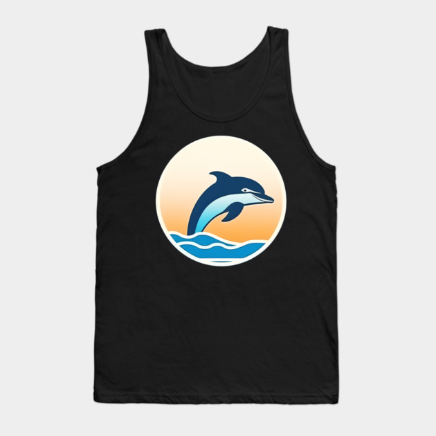 Minimal Dolphin Art, Love Dolphins Tank Top by logiamerch